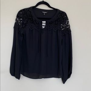 Express lace detail blouse
